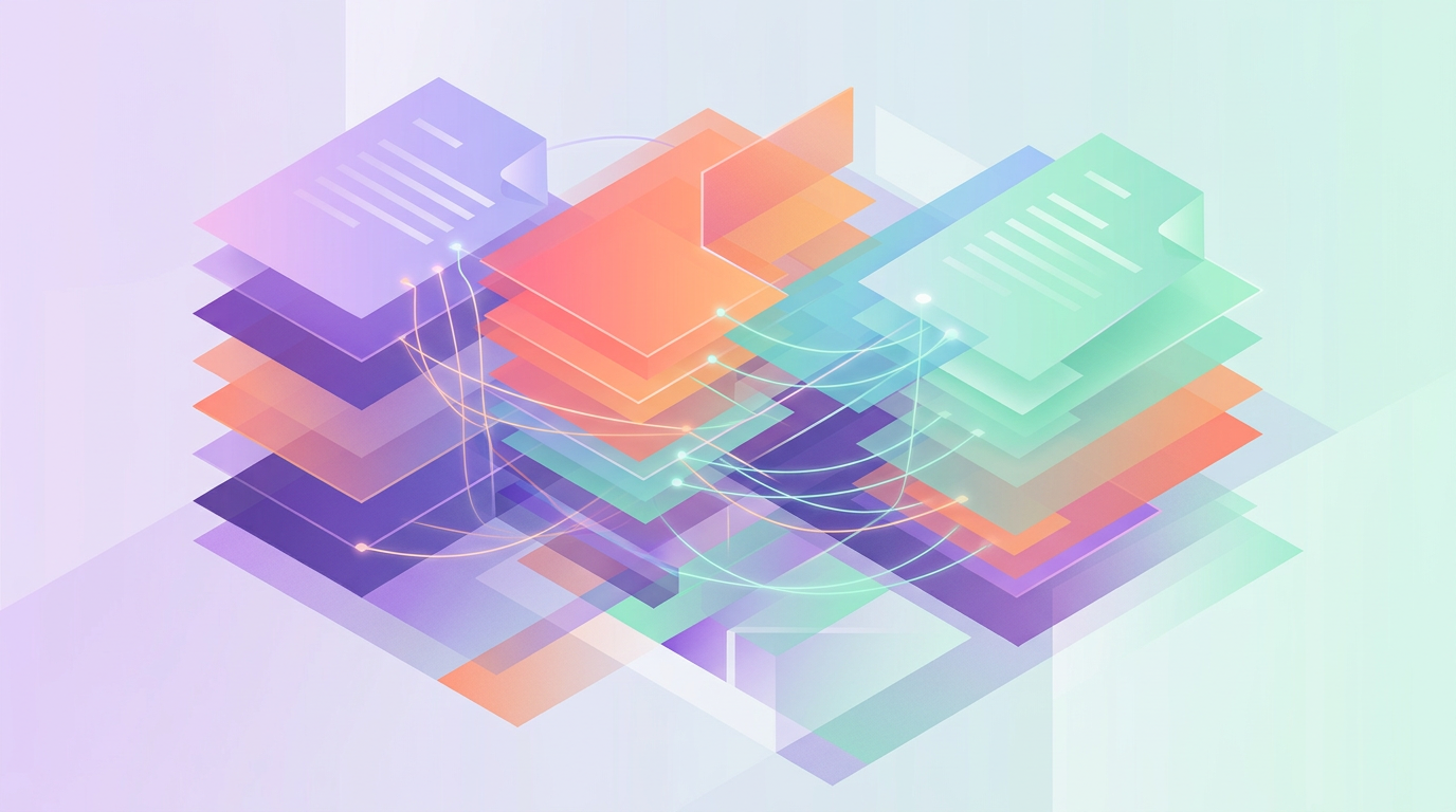 Abstract illustration of layered context and interconnection