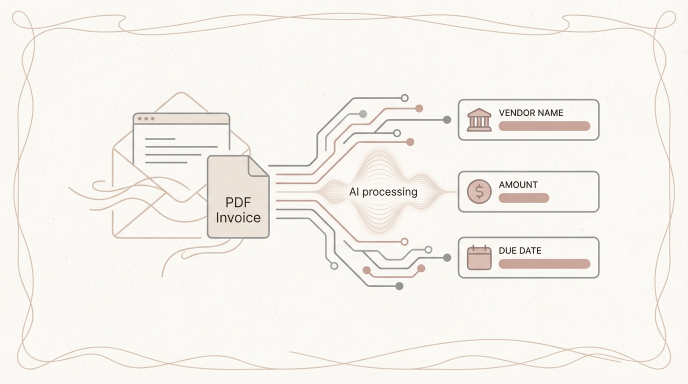 AI processing invoice PDF from email