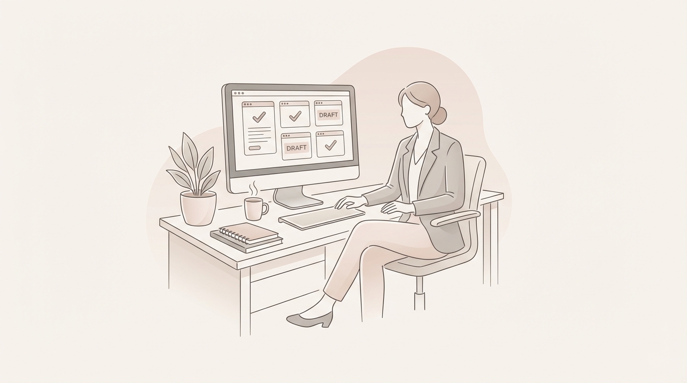 Accountant reviewing prepared draft replies