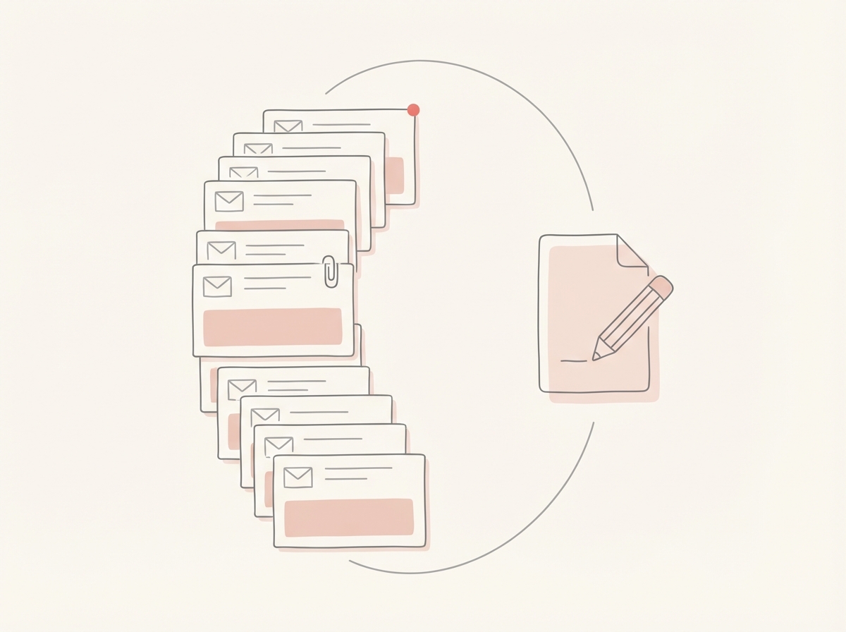 Minimal line-art scene of a support escalation.